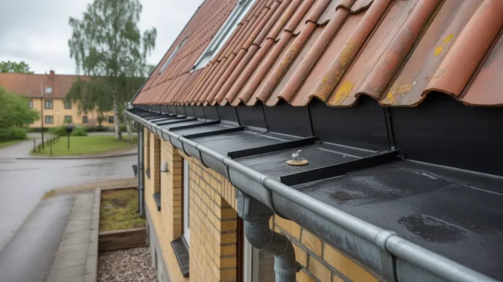 montering av fotpl t och takfotsbeslag p flerbostadshus i roseng rd malm